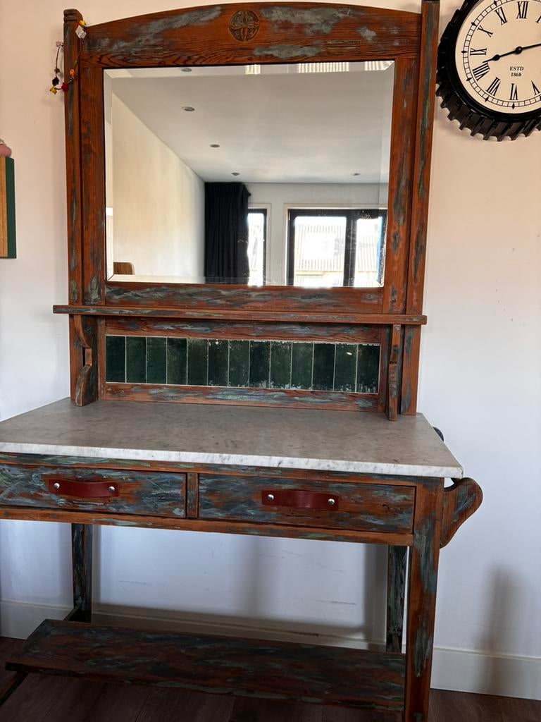 Kaptafel, Gebruikt, Vintage, Minder dan 100 cm, Hout