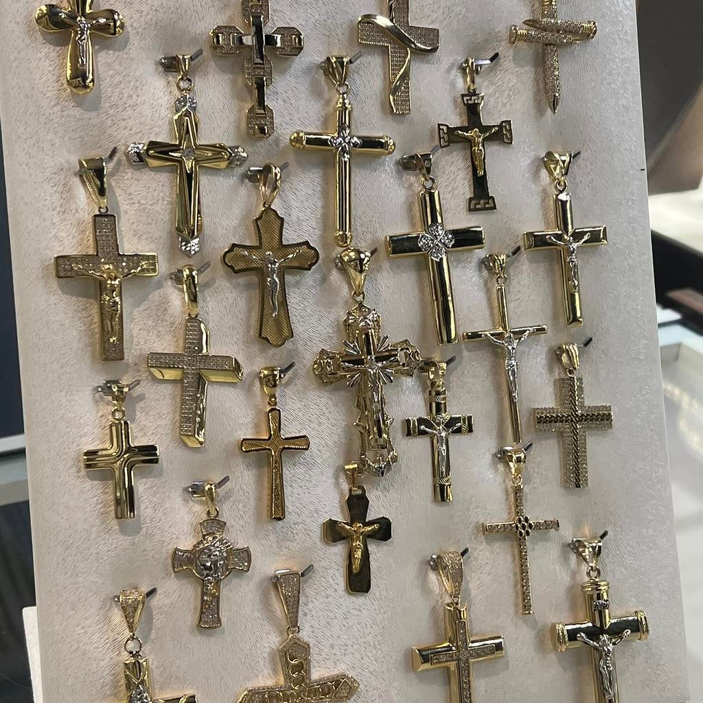 14 karaat gouden kettinghanger kruizen hangers kruis, Sieraden, Tassen en Uiterlijk, Kettinghangers, Ophalen of Verzenden, Zo goed als nieuw