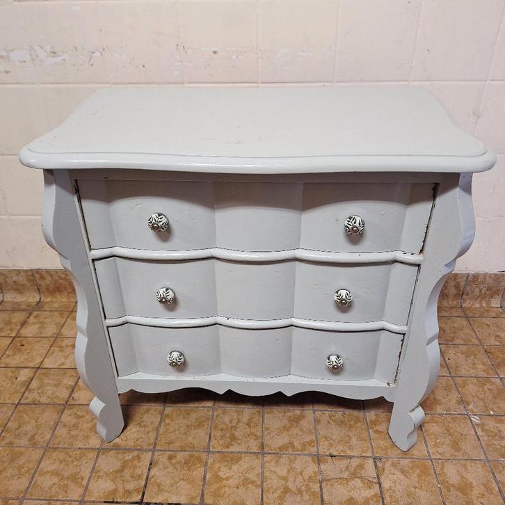 Brocante Ladenkast / Kastje / Kast Grijs Geverfd, Huis en Inrichting, Kasten | Ladekasten, Gebruikt, Minder dan 100 cm, 50 tot 100 cm