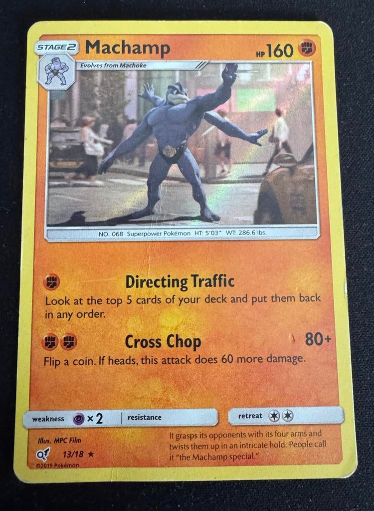 Pokemon TCG | Holo Machamp 13/18 (2019), Ophalen of Verzenden, Zo goed als nieuw, Losse kaart, Foil