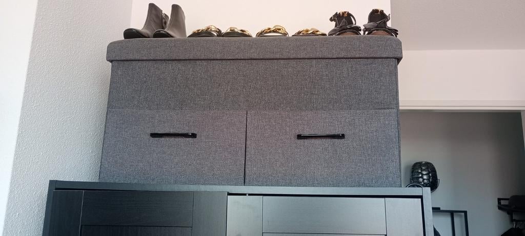 Handige opberg bank poef met deksel en twee lades, Ophalen, Rechthoekig, Minder dan 50 cm, Minder dan 50 cm