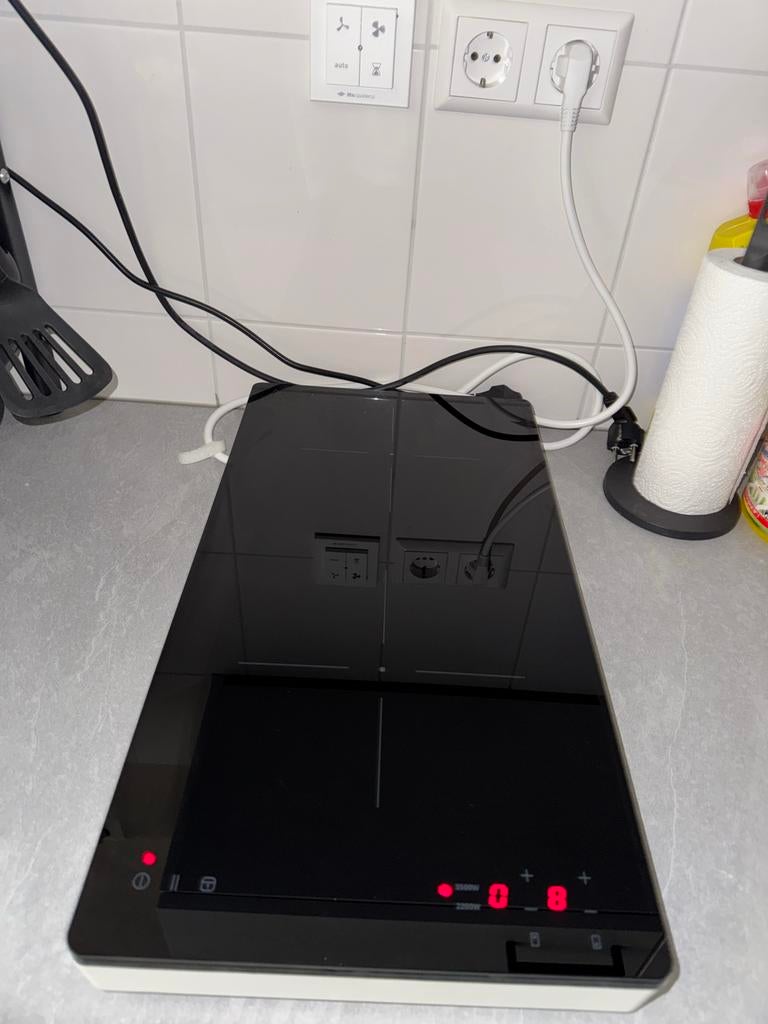 Draagbare inductiekookplaat met 2 kookzones, Witgoed en Apparatuur, Ophalen, 3 kookzones of minder, Zo goed als nieuw, Inductie