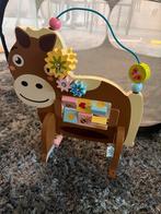 Houten speelpaard met kralen en draaiende tandwielen, Ophalen of Verzenden, Zo goed als nieuw, Overige typen