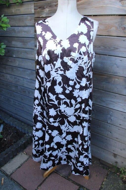 Jurk bruin/ creme Gerry Weber mt 46 Vaste prijs, Kleding | Dames, Jurken, Zo goed als nieuw, Maat 46/48 (XL) of groter, Bruin