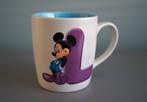 Disneyland Resort Parijs beker met Mickey Mouse en letter L, Ophalen of Verzenden, Mickey Mouse, Zo goed als nieuw, Servies
