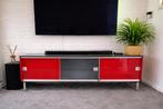 Müller TV-kast met 3 schuifdeuren - Rood/Grijs, Gebruikt, 150 tot 200 cm, Ophalen of Verzenden, Minder dan 100 cm