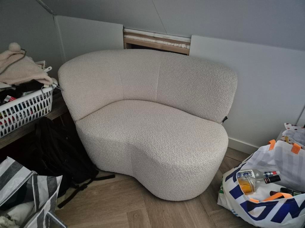 Woood teddy bankje wit/crème 1,5 zits leuning links, Ophalen