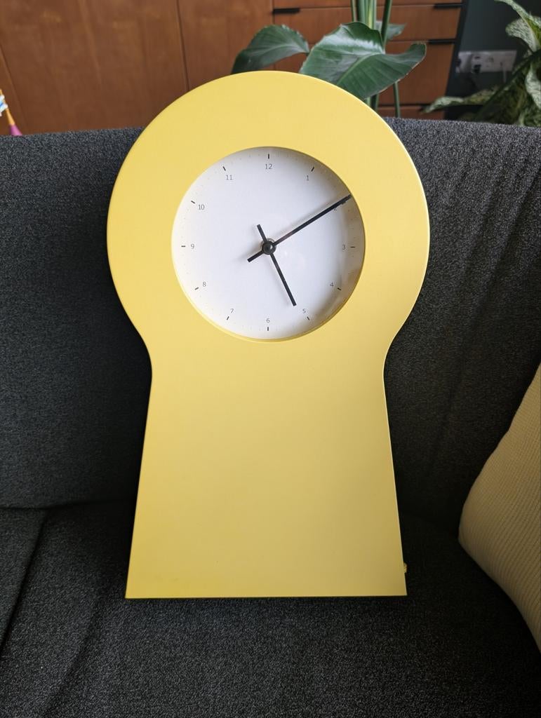 Ikea PS 1995 klok, geel, Huis en Inrichting, Ophalen, Gebruikt, Wandklok