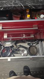 Rode IKEA keuken in zeer goede staat met kookplaat, Overige materialen, Overige typen, Ophalen of Verzenden, Zo goed als nieuw