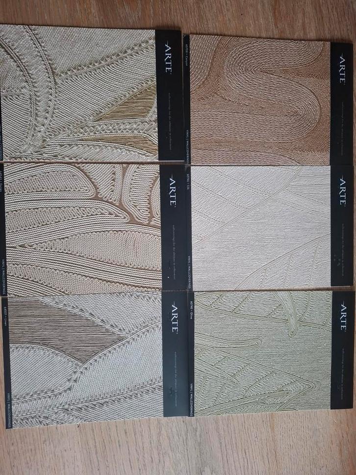 6x Arte behang samples - Diverse patronen en kleuren, Huis en Inrichting, Stoffering | Behang, Beige, Bruin, Grijs, Groen, minder dan 10 m²