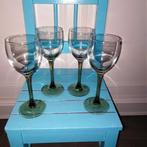 Luminarc wijnglazen op bruine voet 4 stuks, Ophalen, Glas of Glazen, Overige stijlen, Glas