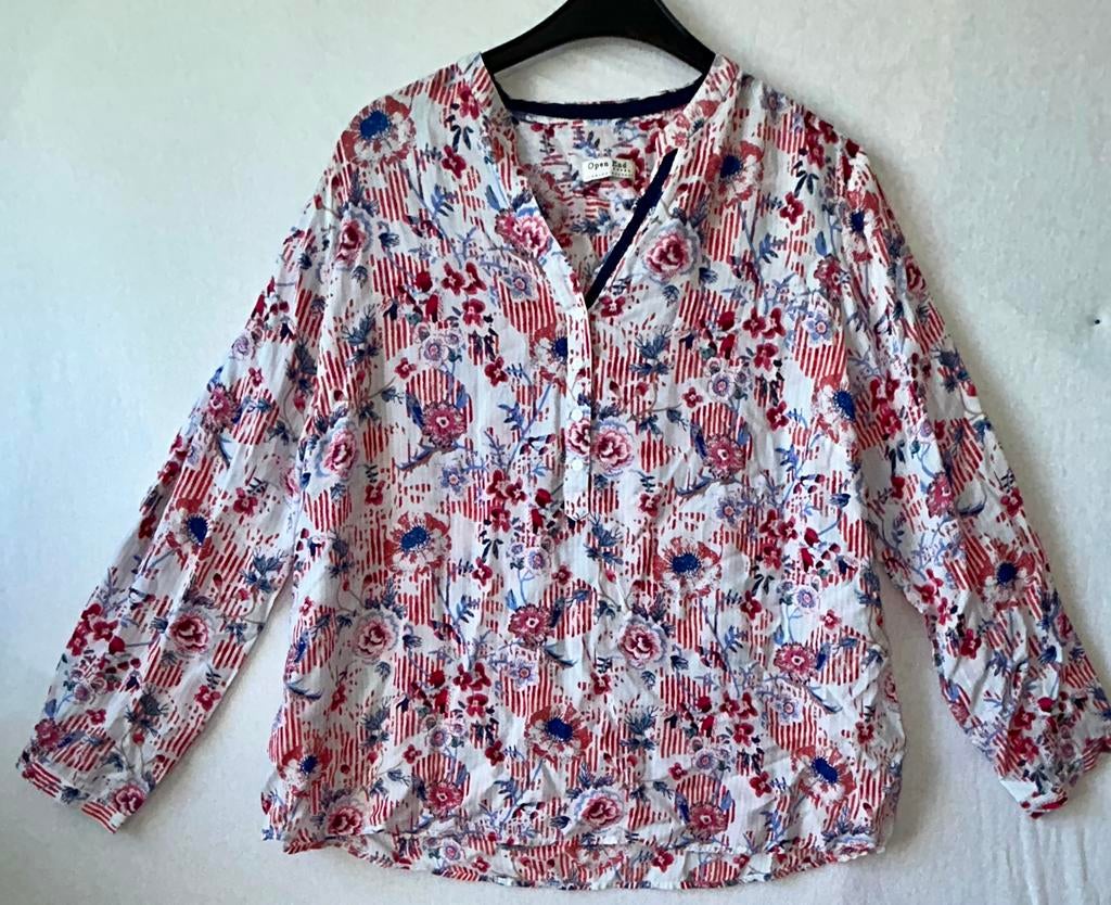 Open End wijde viscose blouse 46, Verzenden, Zo goed als nieuw, Blouse of Tuniek