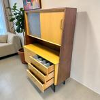 Vintage dressoir jaren 60 | wandkast | barkast | highboad, 100 tot 150 cm, Vintage, Met deur(en), Niet bekend