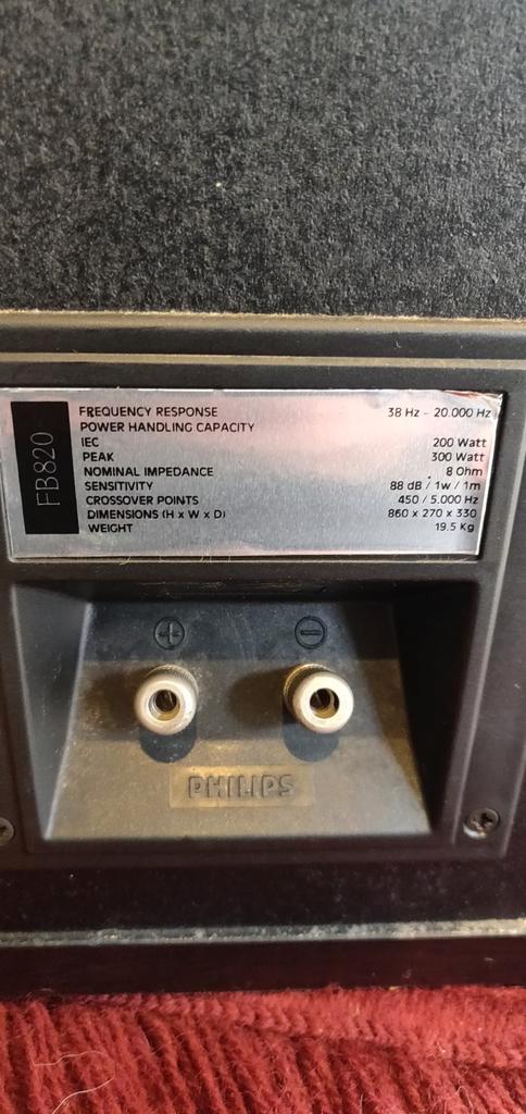 Philips FB820 luidspreker, Audio, Tv en Foto, Luidsprekers, Front, Rear of Stereo speakers, 120 watt of meer, Philips, Ophalen