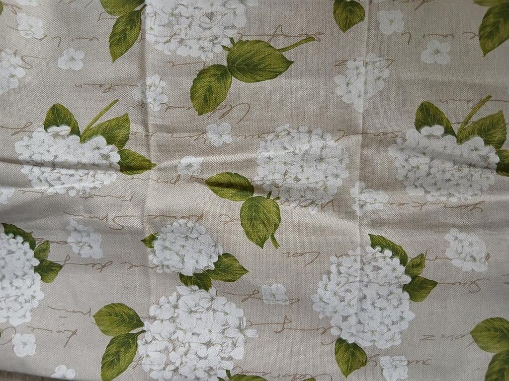 Hobbystofje witte hortensia, Ophalen of Verzenden, Katoen, 30 tot 200 cm, 120 cm of meer