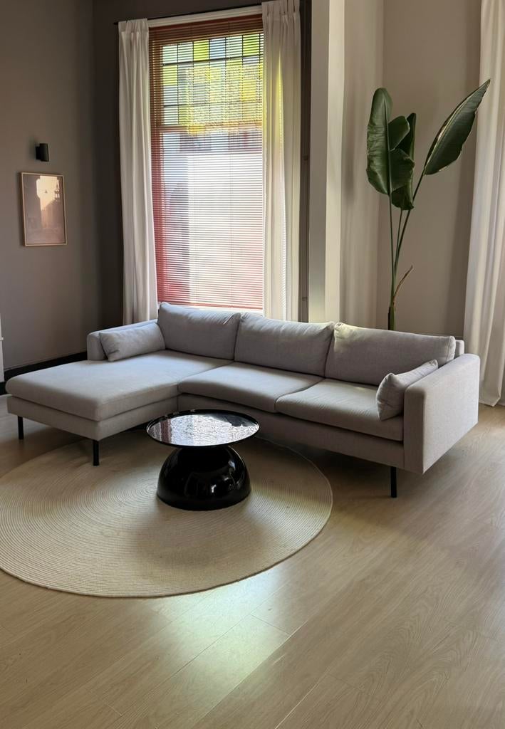 Moderne lichtgrijze hoekbank, Ophalen, Gebruikt