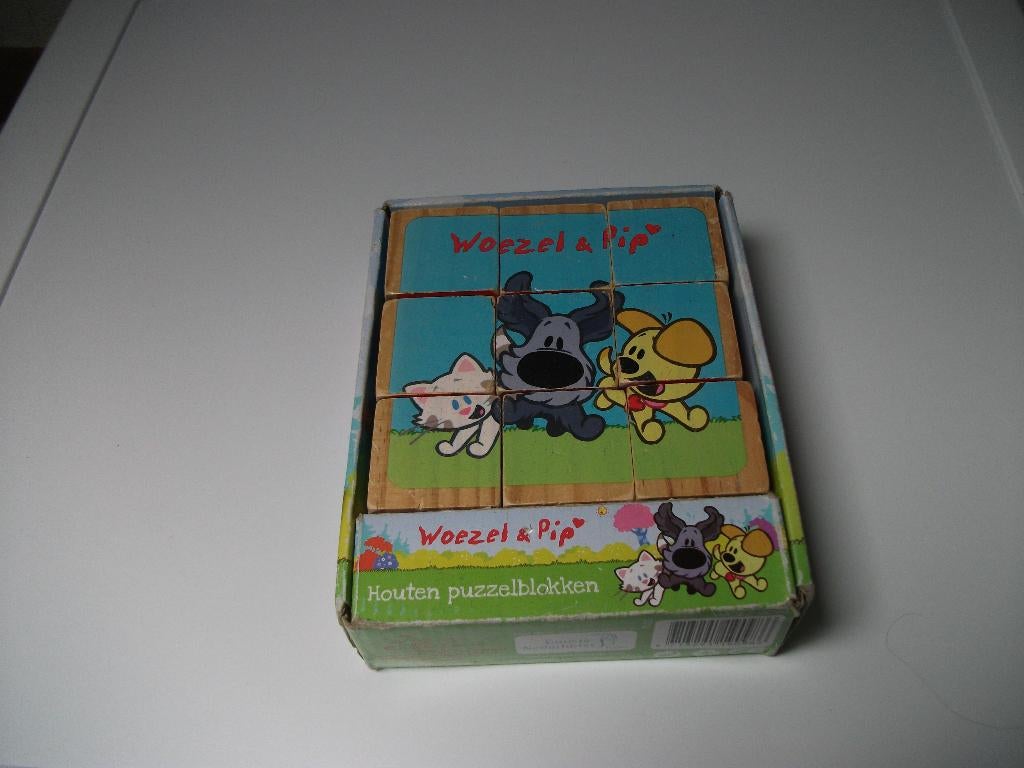 Woezel en Pip houten puzzel blokken, Ophalen of Verzenden, Gebruikt