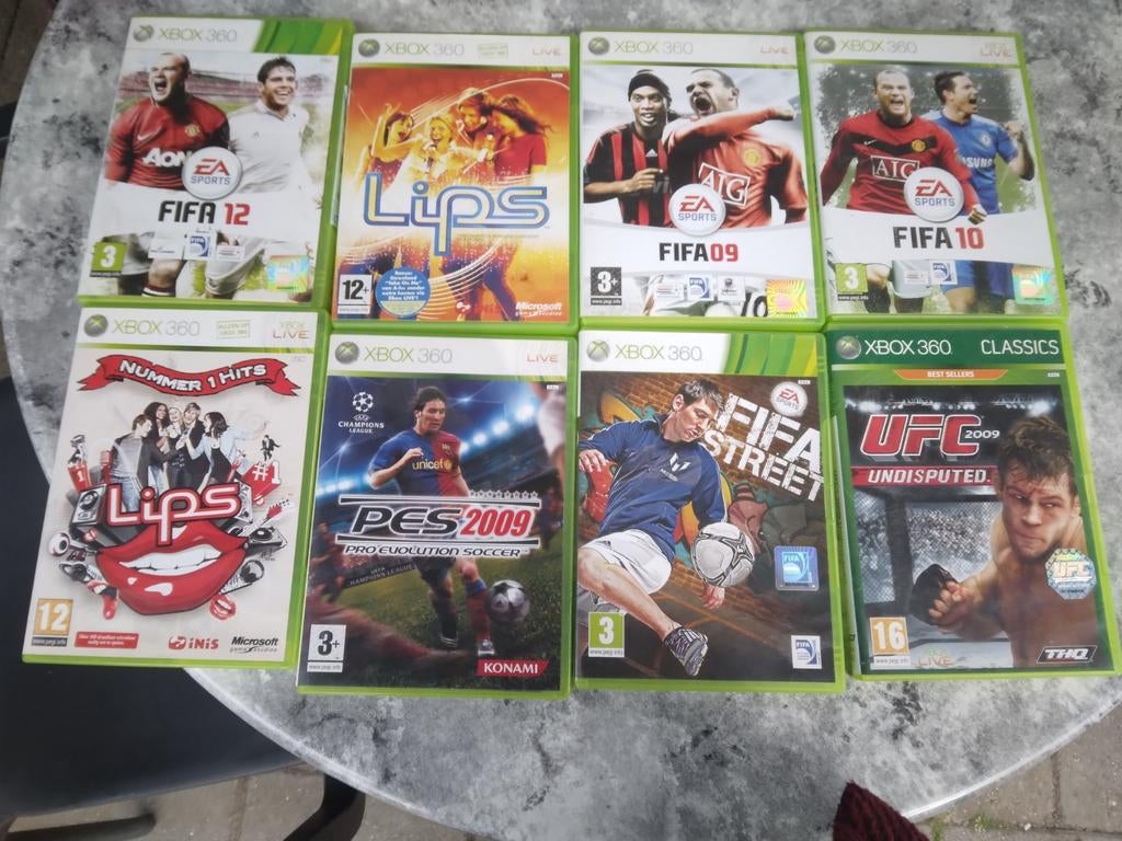 Xbox 360 games: FIFA, PES, Lips, UFC, FIFA Street (ook apart, Spelcomputers en Games, Ophalen, Gebruikt, Eén computer, 3 spelers of meer
