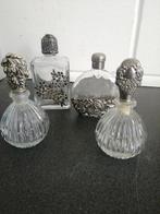 4 OUDE PRACHTIGE PARFUM FLESJES 10,11 EN 12 CM HOOGTE, Ophalen of Verzenden