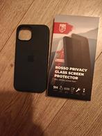 iPhone 15 MagSafe hoes origineel+ privacy screen protector, Ophalen of Verzenden, Zo goed als nieuw