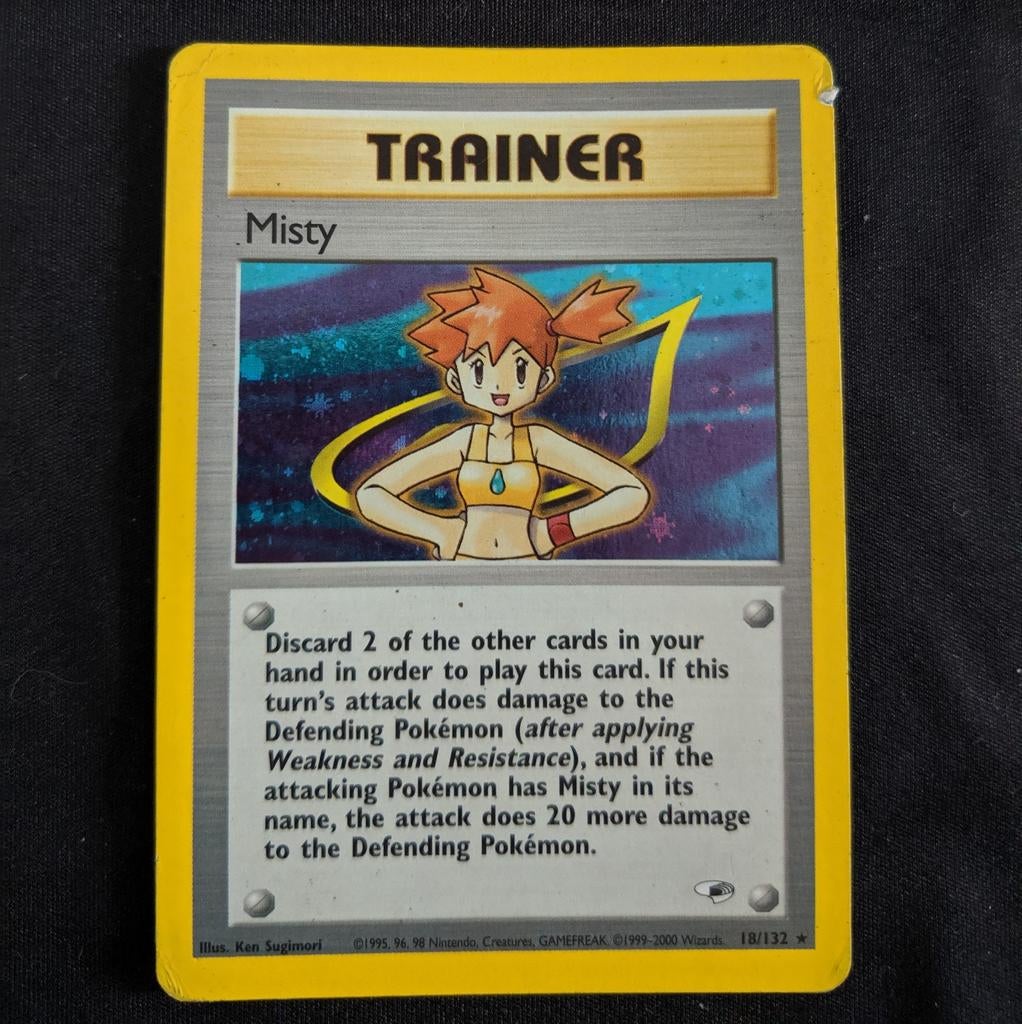 Misty Holo Pokémon kaart - Slechte conditie, Ophalen of Verzenden, Gebruikt