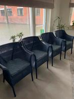 Lloyd Loom of Spalding 4 fauteuils, Ophalen, Blauw, Riet of Rotan, Zo goed als nieuw
