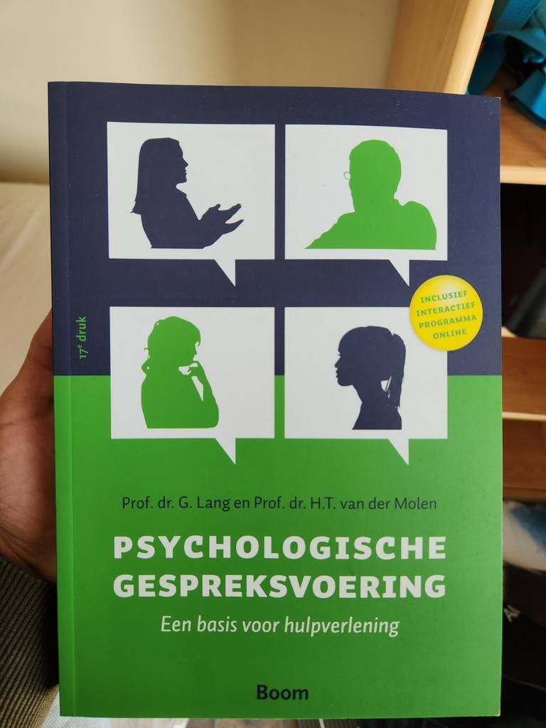 Psychologische Gespreksvoering - Bachelor Psychologie, Ophalen of Verzenden