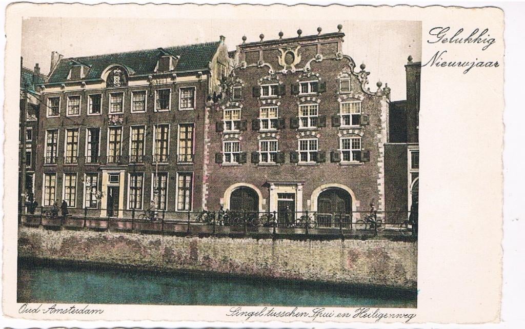 375 / AMSTERDAM : Singel tusschen Spui en Heiligenweg, Verzenden, 1920 tot 1940, Ongelopen, Noord-Holland