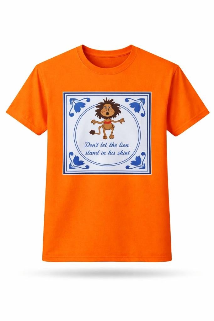 Partij oranje heren t-shirts met leeuwen slogan koningsdag, NHP International, Ophalen of Verzenden, Info@nhp-international.com