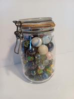Knikkers en boetsers in glazen pot, retro / vintage, Ophalen of Verzenden, Huis en Inrichting