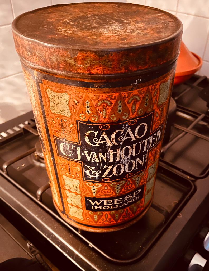 Vintage cacao blik Van Houten & Zoon, Verzamelen, Blikken, Ophalen of Verzenden, Gebruikt, Overige, Overige merken