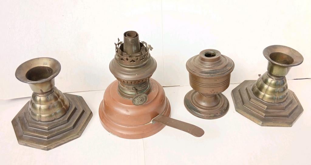 Antieke Olielamp W&W West Germany Brenner Vintage Kandelaars, Ophalen of Verzenden