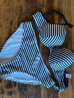 Bikini hema broek L bovenstuk beugel 85D blauw wit streep, Verzenden, Nieuw, Blauw, Bikini