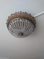 Antieke bronzen empire kristallen plafonnière goede staat, Ophalen of Verzenden, Zo goed als nieuw