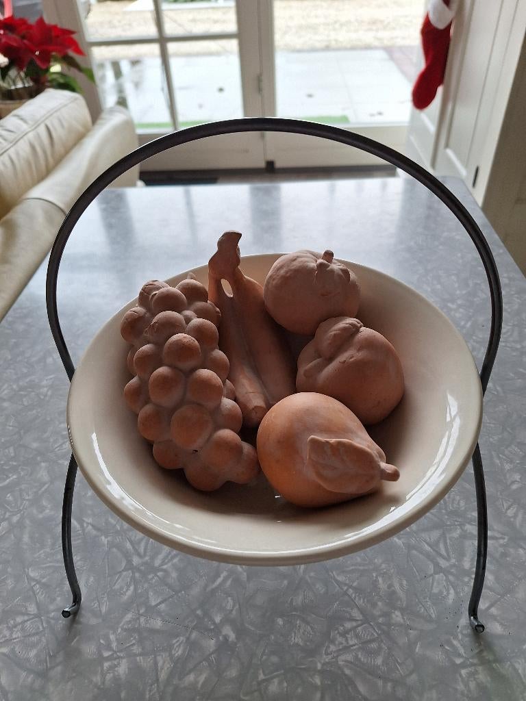 Mooie fruitschaal (excl.het stenen fruit), Huis en Inrichting, Ophalen of Verzenden, Zo goed als nieuw, Rond