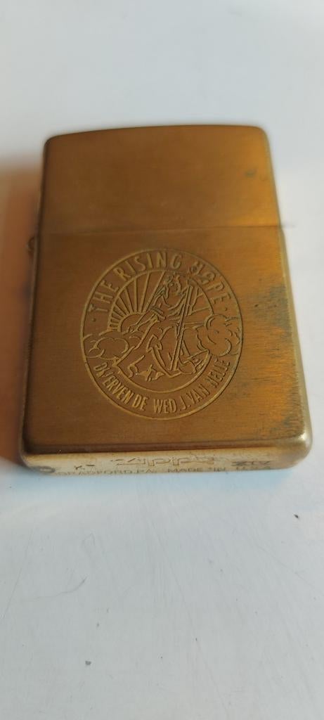 Zippo 1 aansteker 1998 'The Rising Hope' Erven van Nelle, Ophalen of Verzenden, Gebruikt, Aansteker