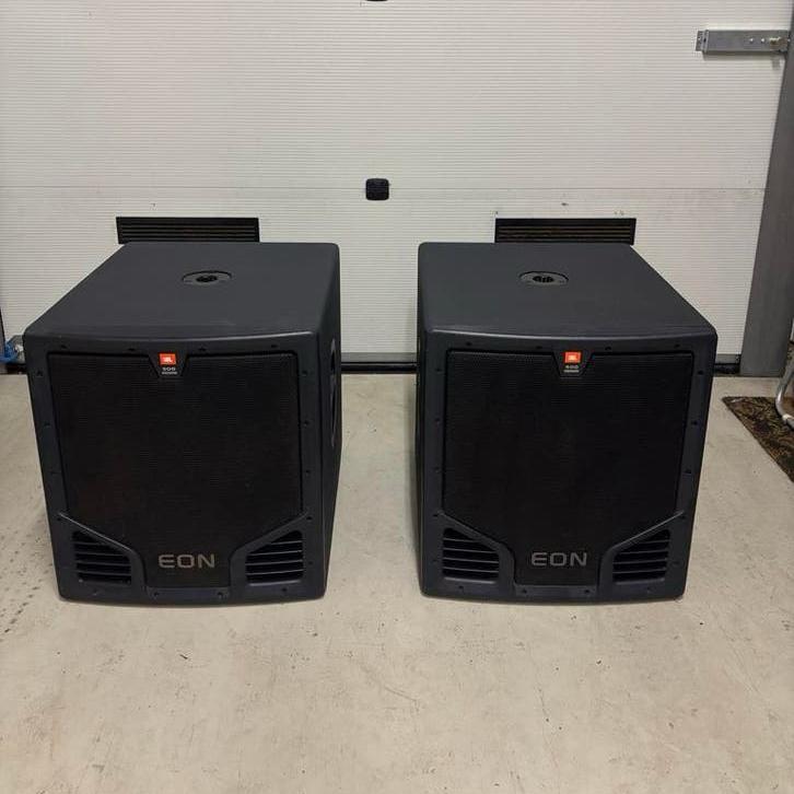JBL 518 S Actieve Subwoofer (2 stuks) met Transporthoezen, Ophalen, Gebruikt, 120 watt of meer, Subwoofer