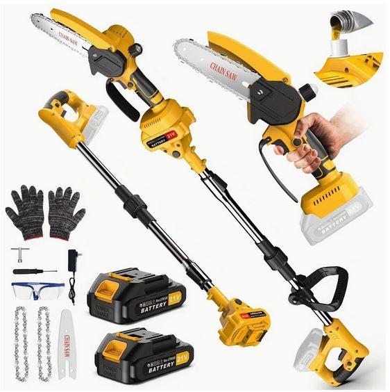 Brushless Accu Paalzaag Mini Kettingzaag 2 Ketting 2 Accu, Ophalen of Verzenden, Nieuw