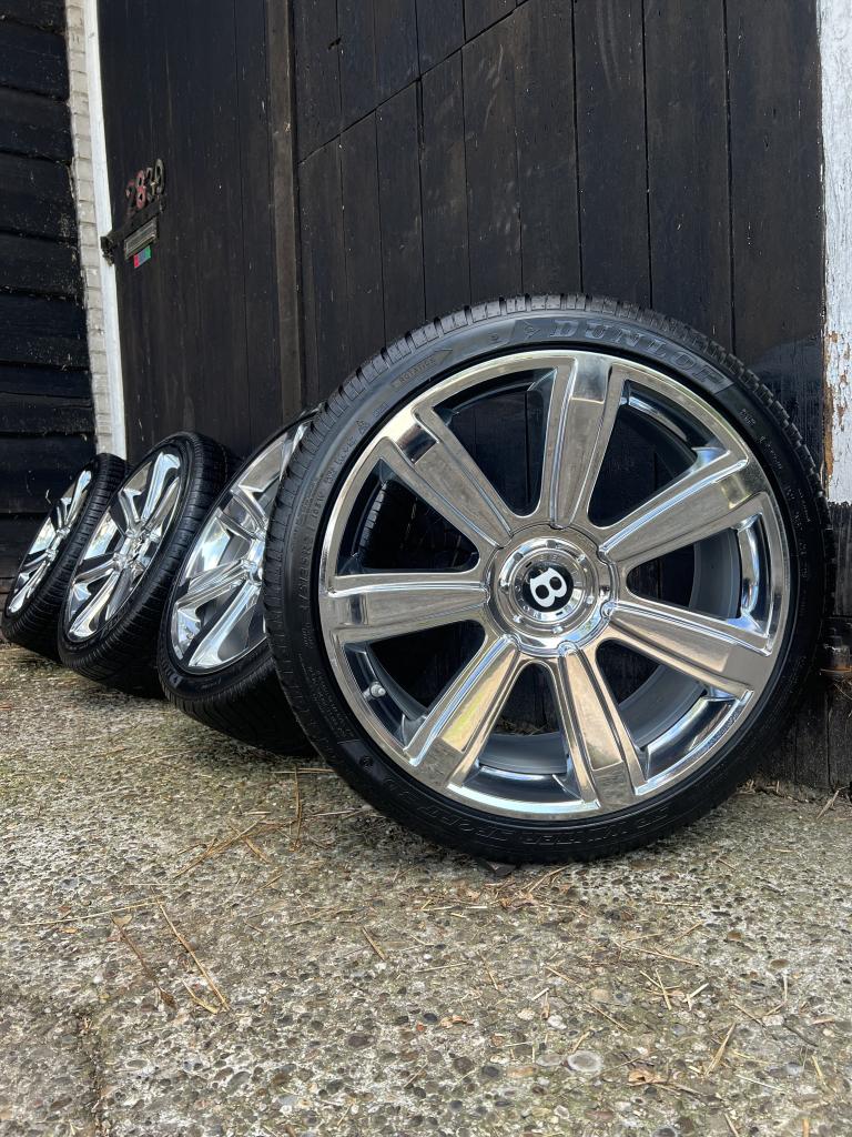 Originele Bentley Continental GT GTC Flying Spur velgen 21”, Niet ingevuld, Gebruikt, 275 mm, Banden en Velgen