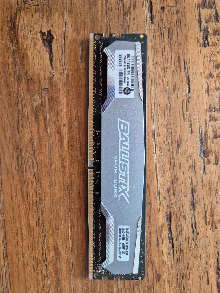 Crucial Ballistix Sport DDR4 2400 Mhz 8gb, Computers en Software, RAM geheugen, Verzenden, DDR4, 8 GB, Zo goed als nieuw