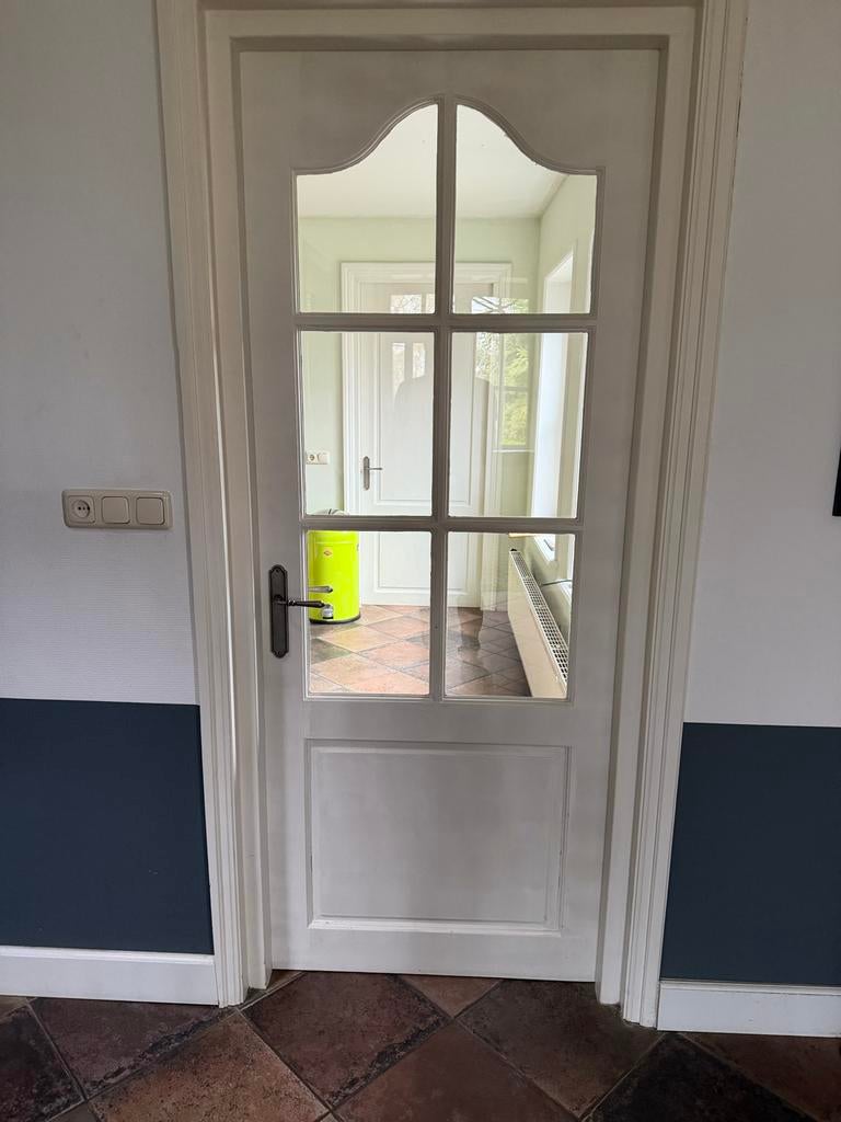 Mooie deur met glas, Ophalen, Gebruikt, 80 tot 100 cm, Binnendeur