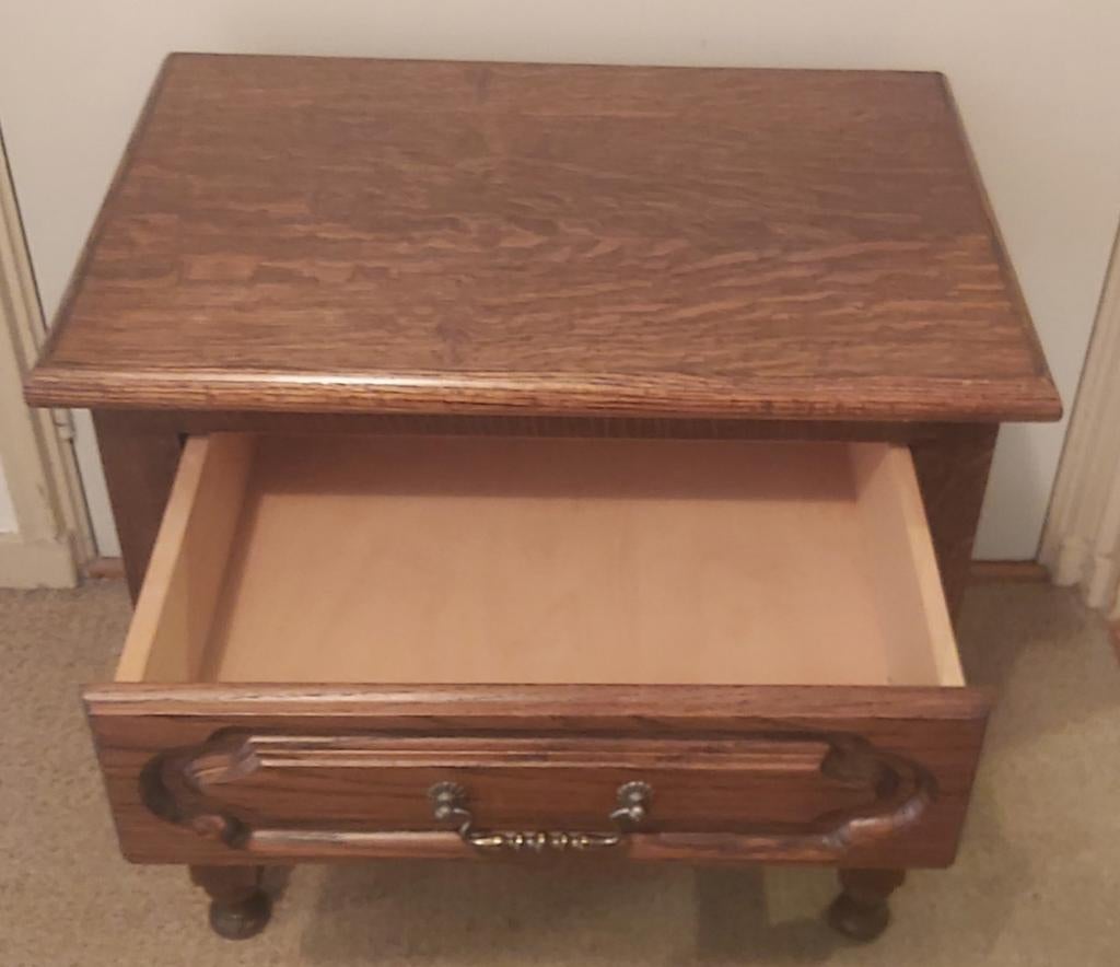 Eikenhouten nachtkastje, Huis en Inrichting, Ophalen, Rechthoekig, Minder dan 55 cm