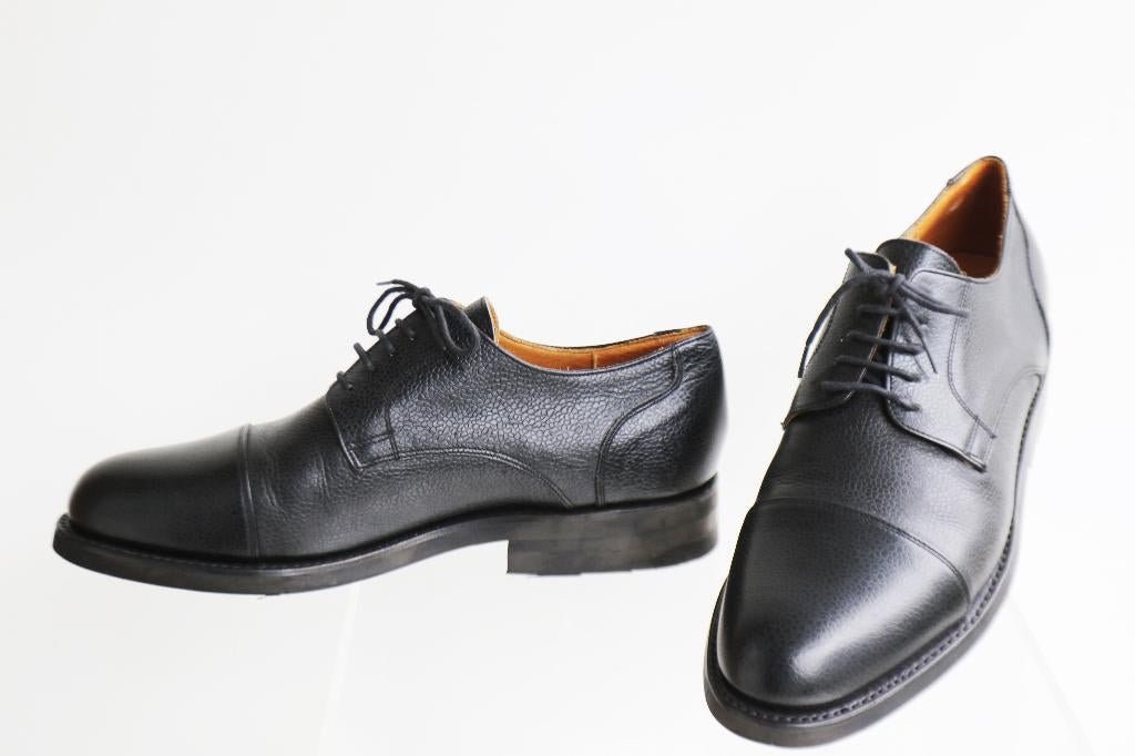 Super Goodyearwelted Scotch Grain derby's in maat 9.5 = 43.5, Zwart, Ophalen of Verzenden, Zo goed als nieuw, Veterschoenen