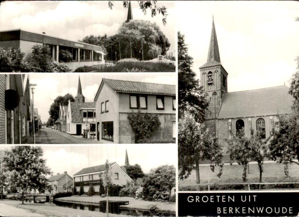 Berkenwoude - Kerk - Dorpsgezicht, Verzamelen, Ansichtkaarten | Nederland, Ophalen of Verzenden, 1960 tot 1980, Ongelopen, Zuid-Holland