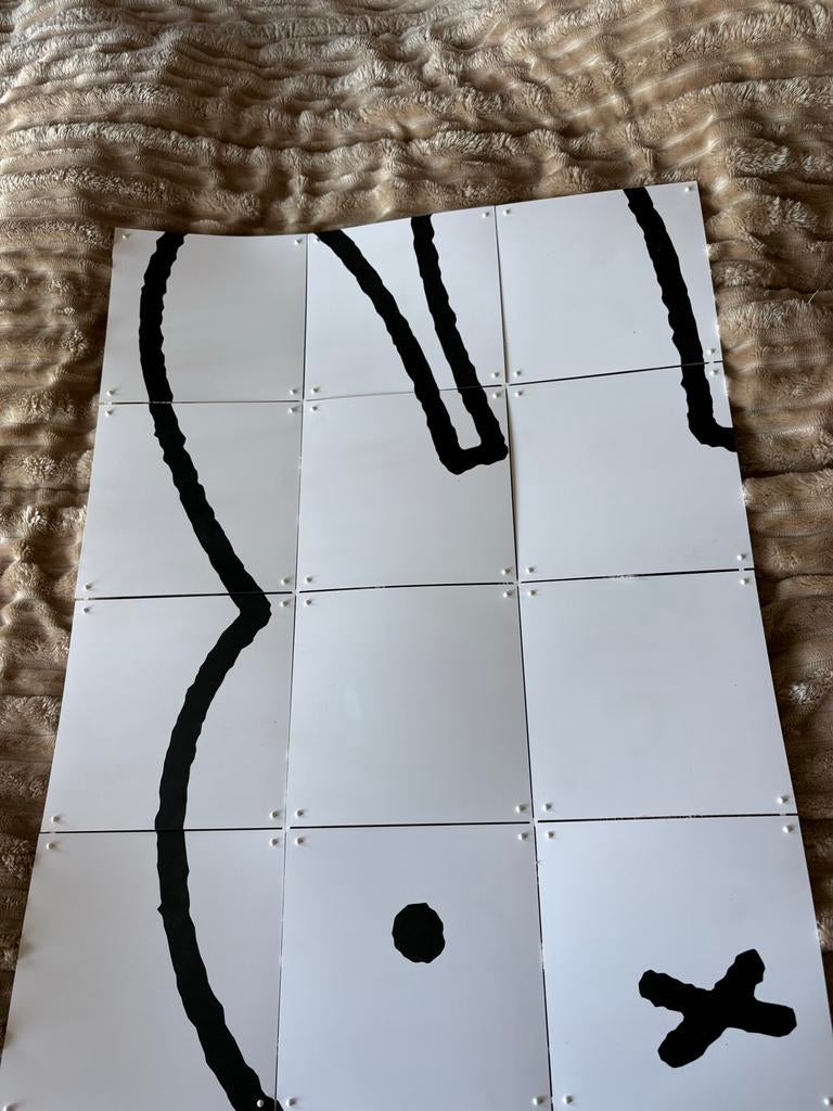 Moderne wanddecoratie: Zwart-wit kunstwerk (9 panelen), Zwart, Ophalen of Verzenden, Zo goed als nieuw, Wandbord of Wandpaneel