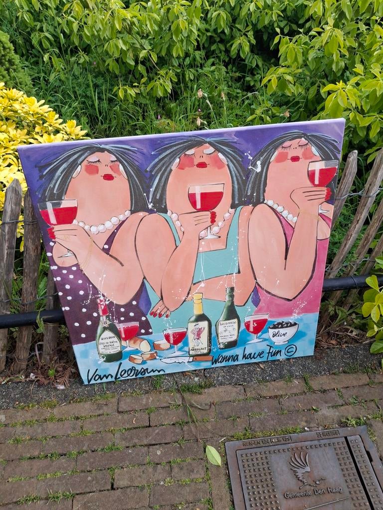 Schilderij 'Dikke Dames' van Van Leersum - 'Wanna Have Fun', Ophalen