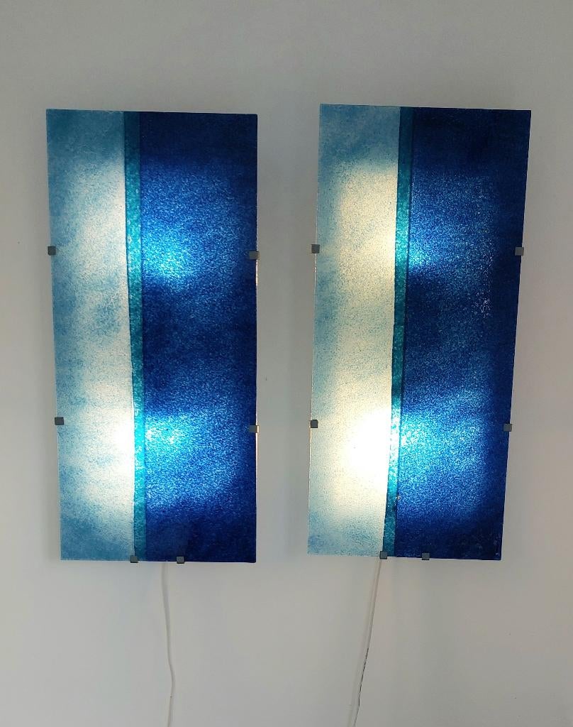 Set van 2 Ikea Gyllen wandlampen Hulia Treutiger, Ophalen, Zo goed als nieuw, Glas, Modern