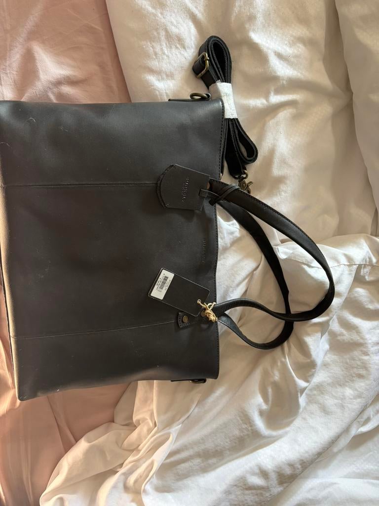 Burkely schoudertas+katoenen shopper, Overige merken, Zwart, Nieuw, Ophalen of Verzenden