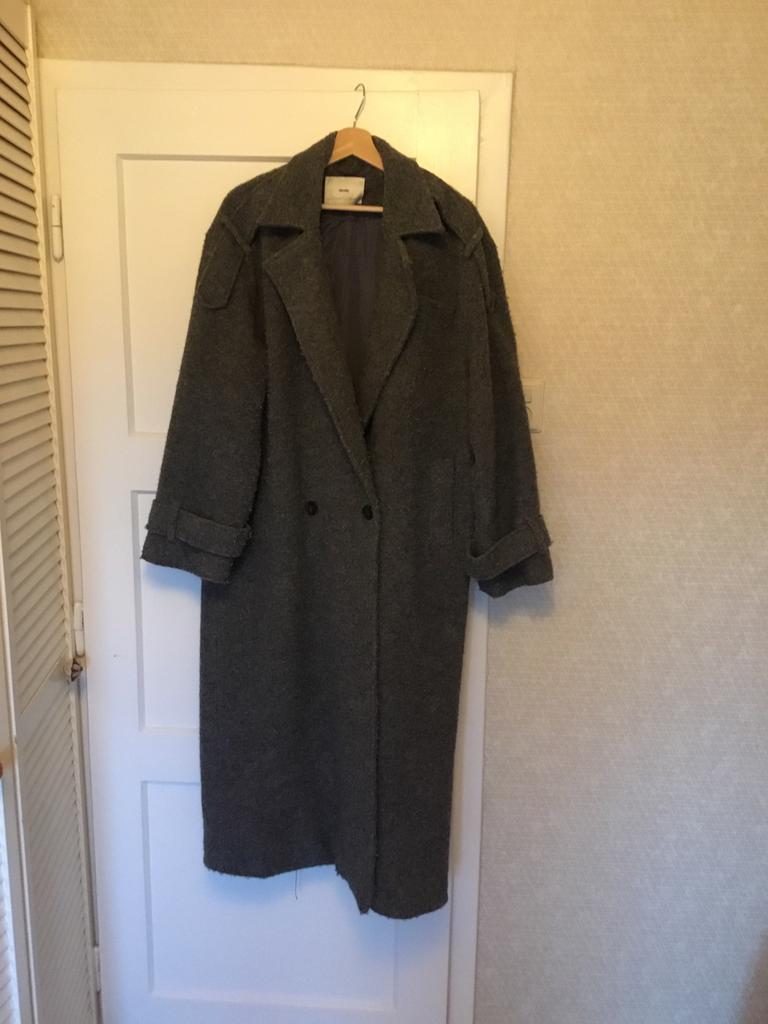 Lonneke Nooteboom x shoeby lange jas winter maat s/m, Ophalen of Verzenden, Gedragen, Maat 46 (S) of kleiner, Grijs