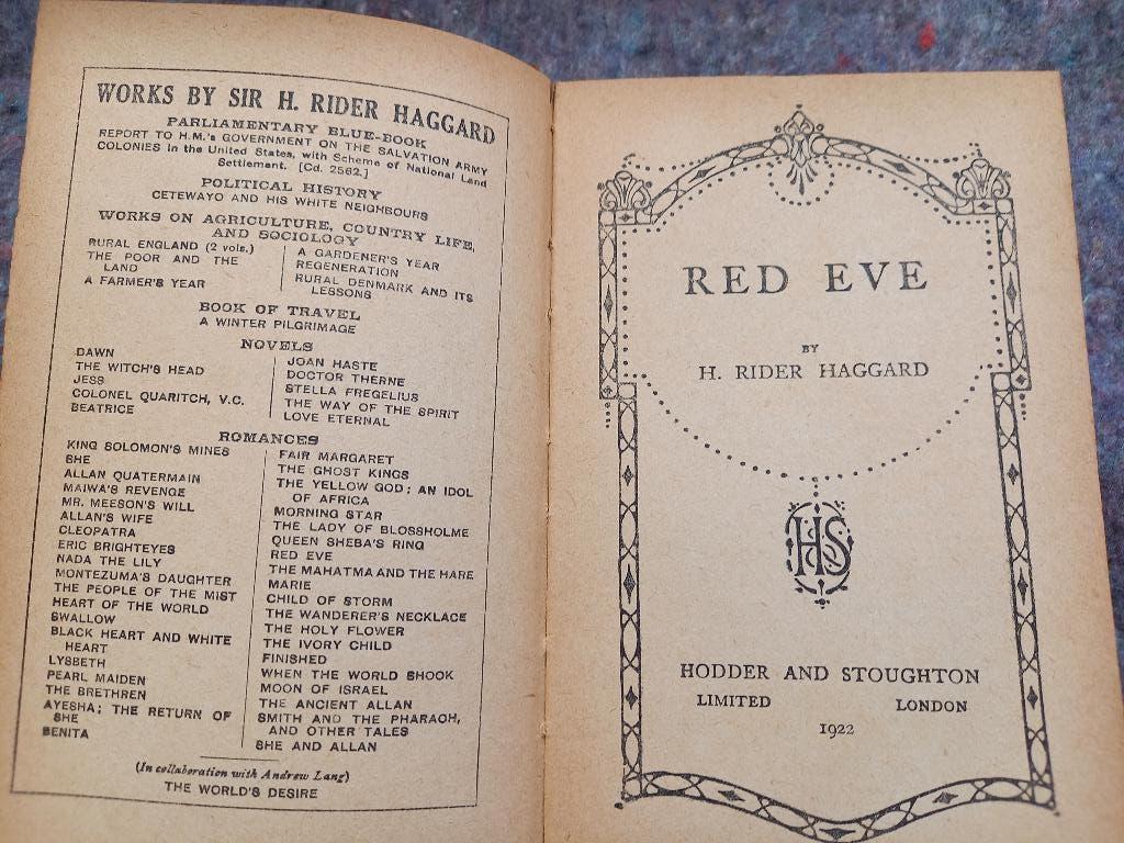 Red Eve/1922, Boeken, Literatuur, Gelezen, Ophalen of Verzenden